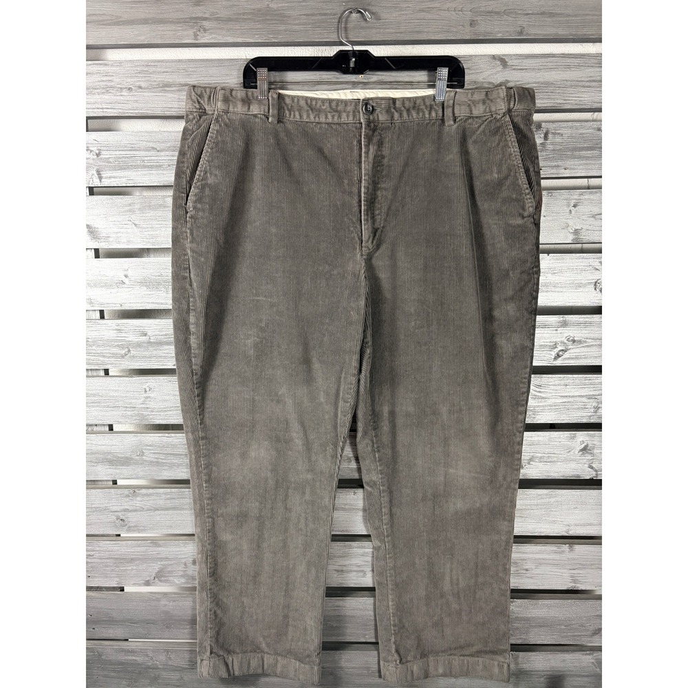 LL Bean Corduroy Pants Mens 44x29 Gray Straight Leg Comfort Waist RARE SIZE